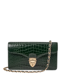 Aspinal of London Mayfair Leather Clutch Bag, Evergreen