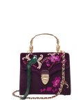Aspinal of London cross body bag Mayfair velvet cassis (British brand)