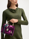 Aspinal of London cross body bag Mayfair velvet cassis (British brand)