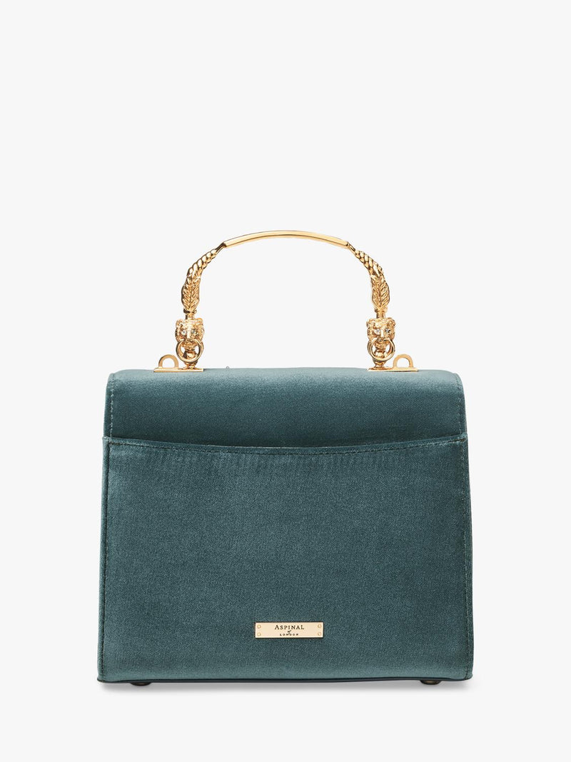 Aspinal of London velvet cross body bag peacock (British brand)
