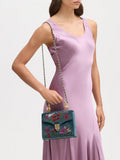 Aspinal of London velvet cross body bag peacock (British brand)