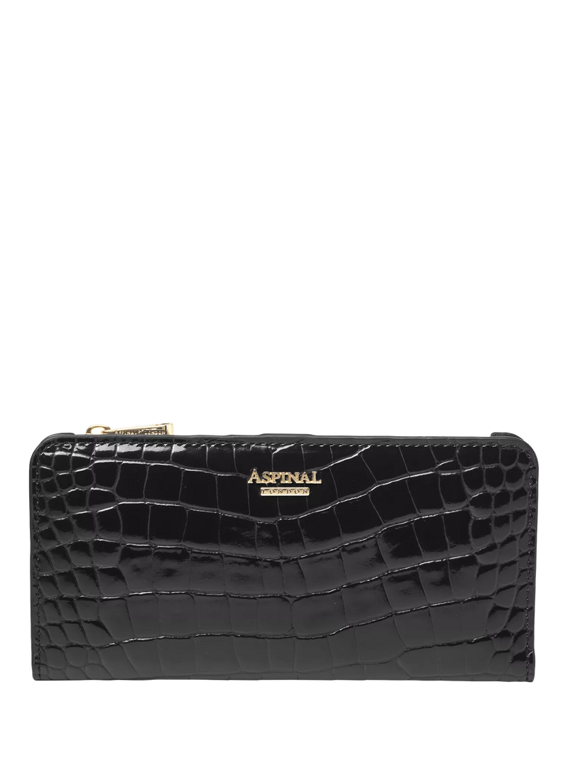 Aspinal of London Mayfair wallet in black, imported from the UK