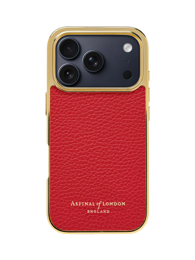 Aspinal of London Cardinalred leather case for iPhone 17 Pro, British brand