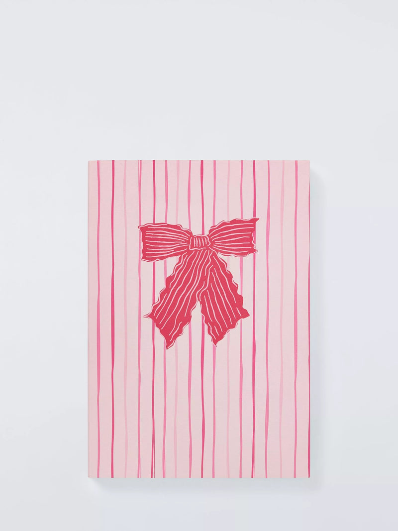 John Lewis B5 Stripe Bow Organiser in pink (British brand)