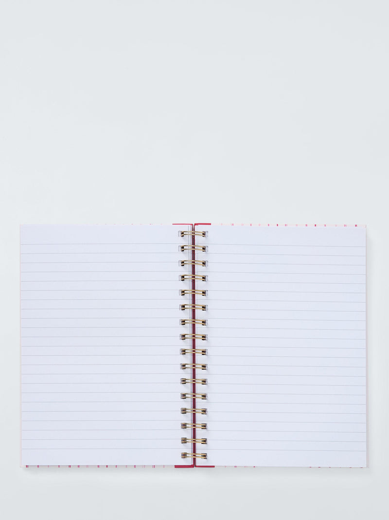 John Lewis pink stripe bow notebook A5, imported from the UK