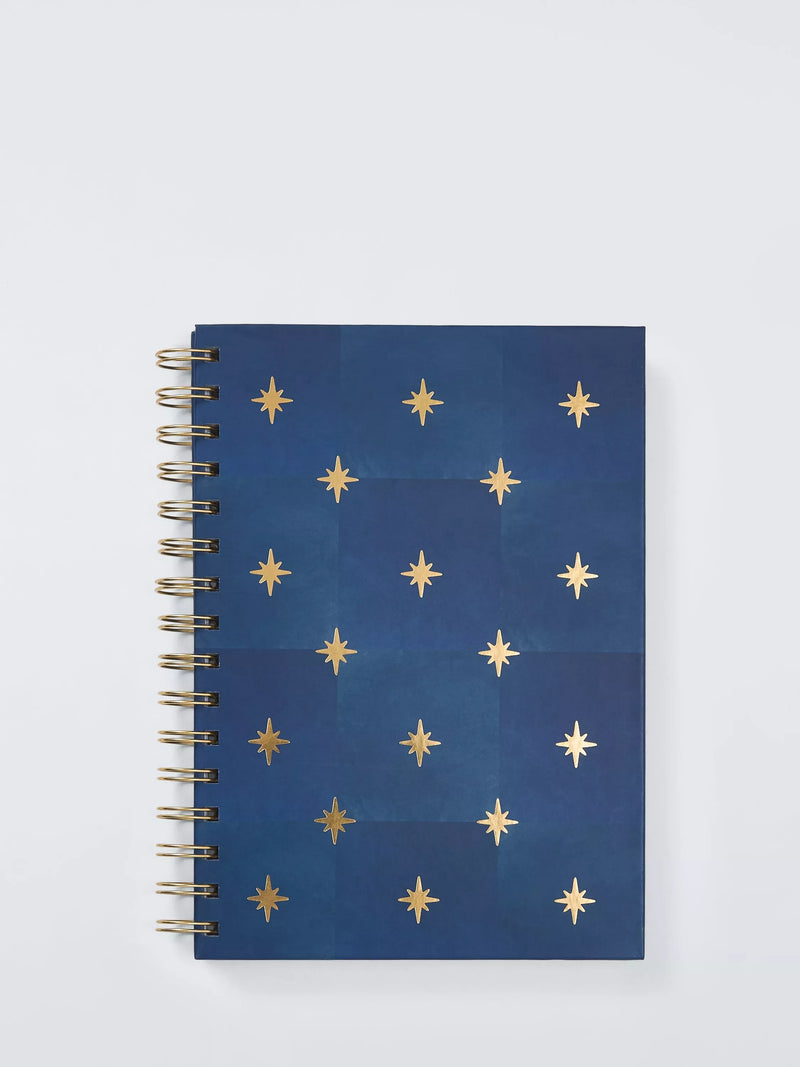 John Lewis A5 Stars Notebook in blue (British brand)