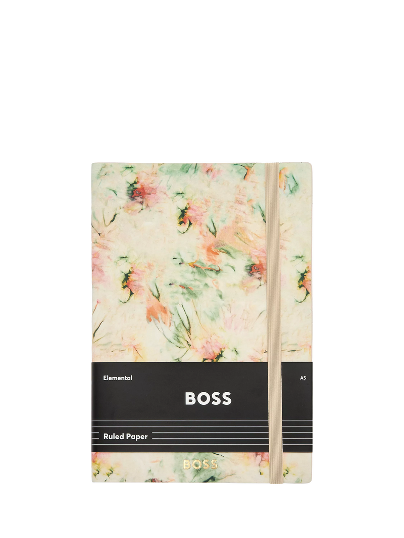 HUGO BOSS A5 tie-dye flower notebook cream, imported from the UK