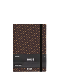 HUGO BOSS A5 Elemental Monogram notebook in camel, imported from the UK