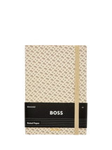 John Lewis HUGO BOSS Elemental Monogram A5 Notebook, Cream- Buy online at McGrocer