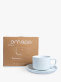 OMADA porcelain cup and saucer set white 290ml - British product