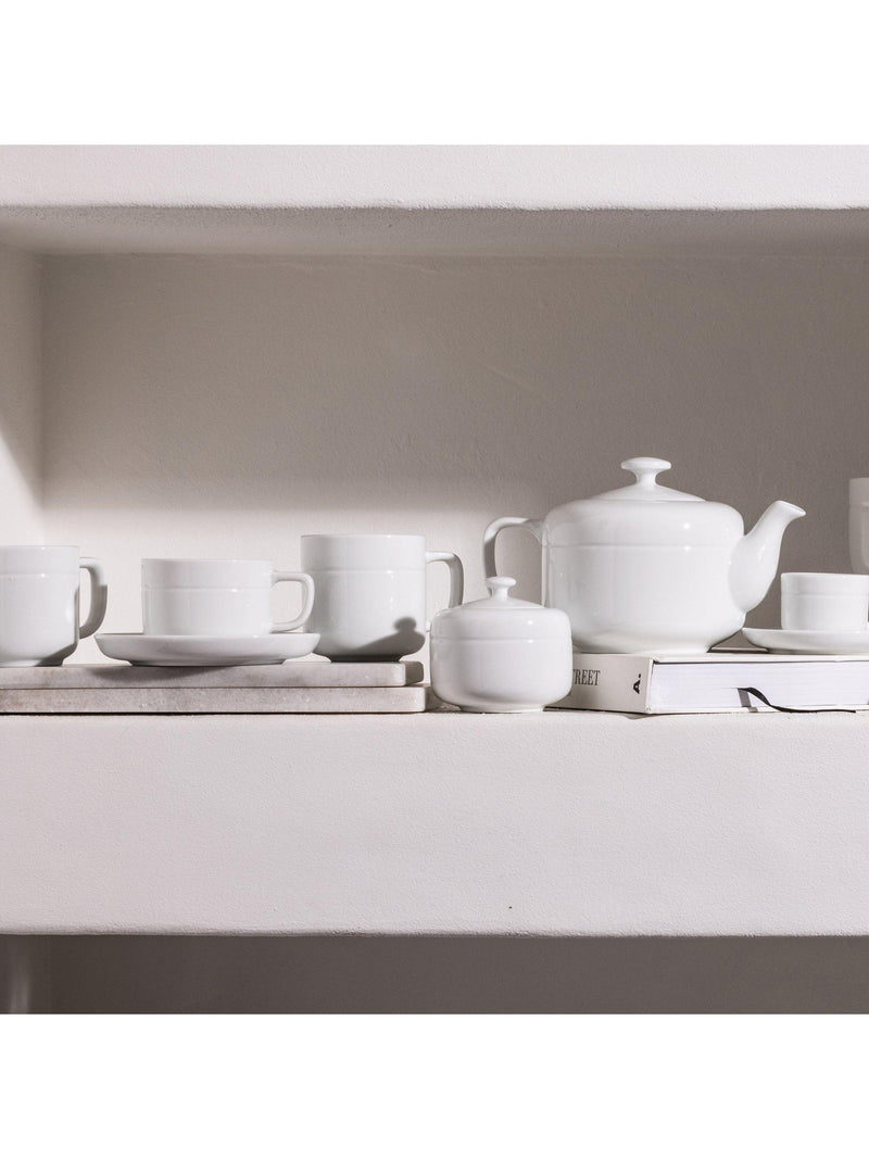 OMADA porcelain cup and saucer set white 290ml - British product