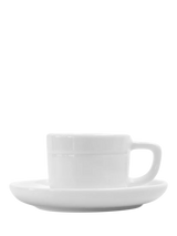 John Lewis OMADA Linea Porcelain Espresso Mugs & Saucers, Set of 4, 90ml, White- Buy online at McGrocer