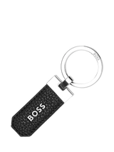 John Lewis HUGO BOSS Classic Grosgrain Leather Keyring Black- Buy online at McGrocer