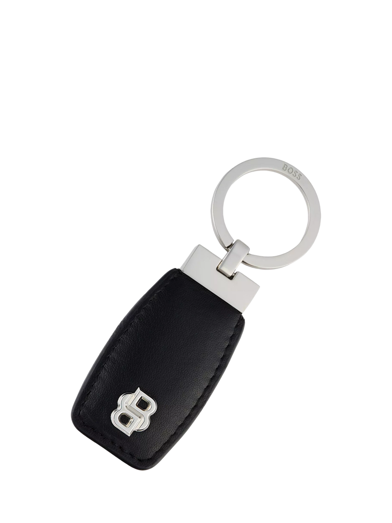 Hugo Boss Double B keyring black chrome, imported from the UK