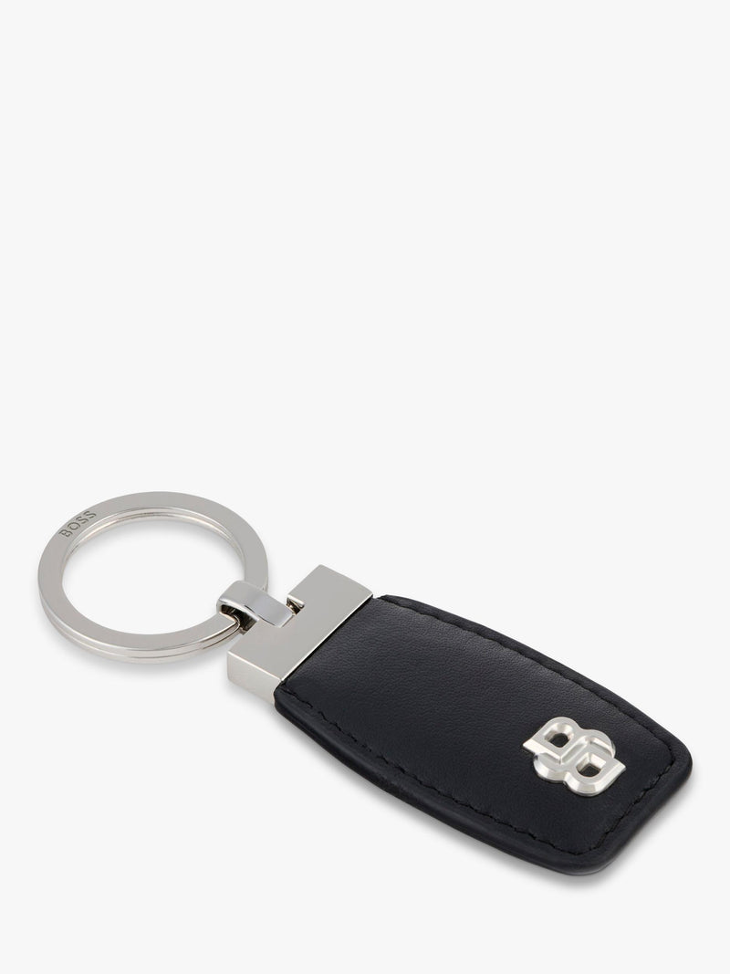 Hugo Boss Double B keyring black chrome, imported from the UK