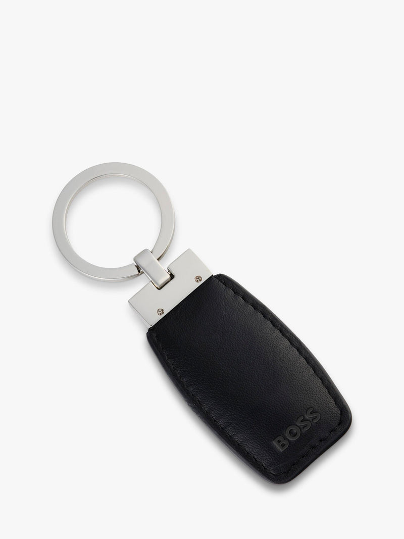 Hugo Boss Double B keyring black chrome, imported from the UK