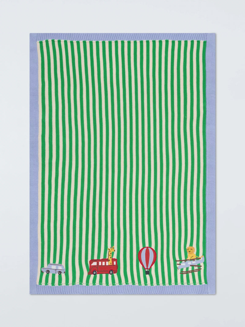 John Lewis baby blanket Discovery Transport Stripe 75x100cm, UK version