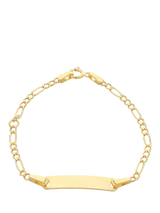 John Lewis IBB Kids' 9ct Yellow Gold Hollow Figaro ID Bracelet- Buy online at McGrocer