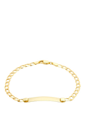 IBB 9ct yellow gold flat curb ID bracelet, imported from the UK