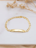 IBB 9ct yellow gold flat curb ID bracelet, imported from the UK