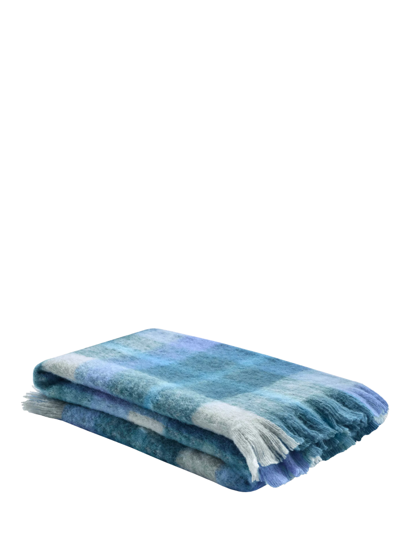 bluebellgray Highland Check throw Sea Blue 130x170cm - British product