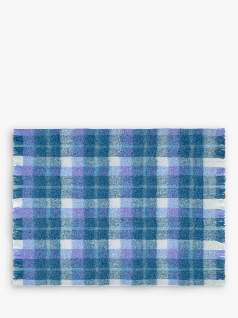 bluebellgray Highland Check throw Sea Blue 130x170cm - British product