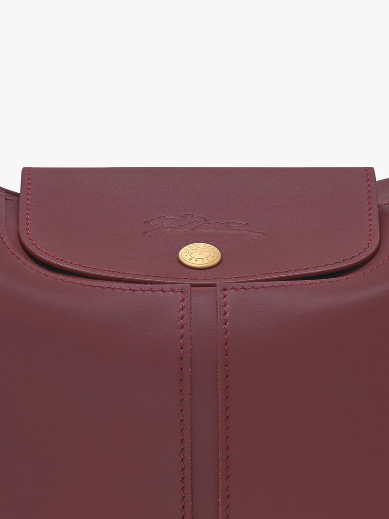 Longchamp Le Pliage Xtra burgundy leather shoulder bag, imported from the UK