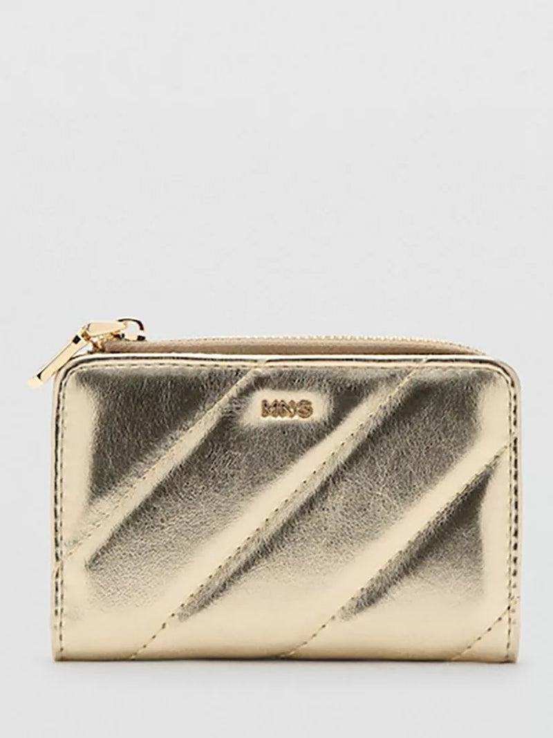 Mango diagonal padded wallet gold, UK version