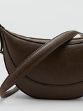 Mango Ness oval shoulder bag with zip fastening (British brand)