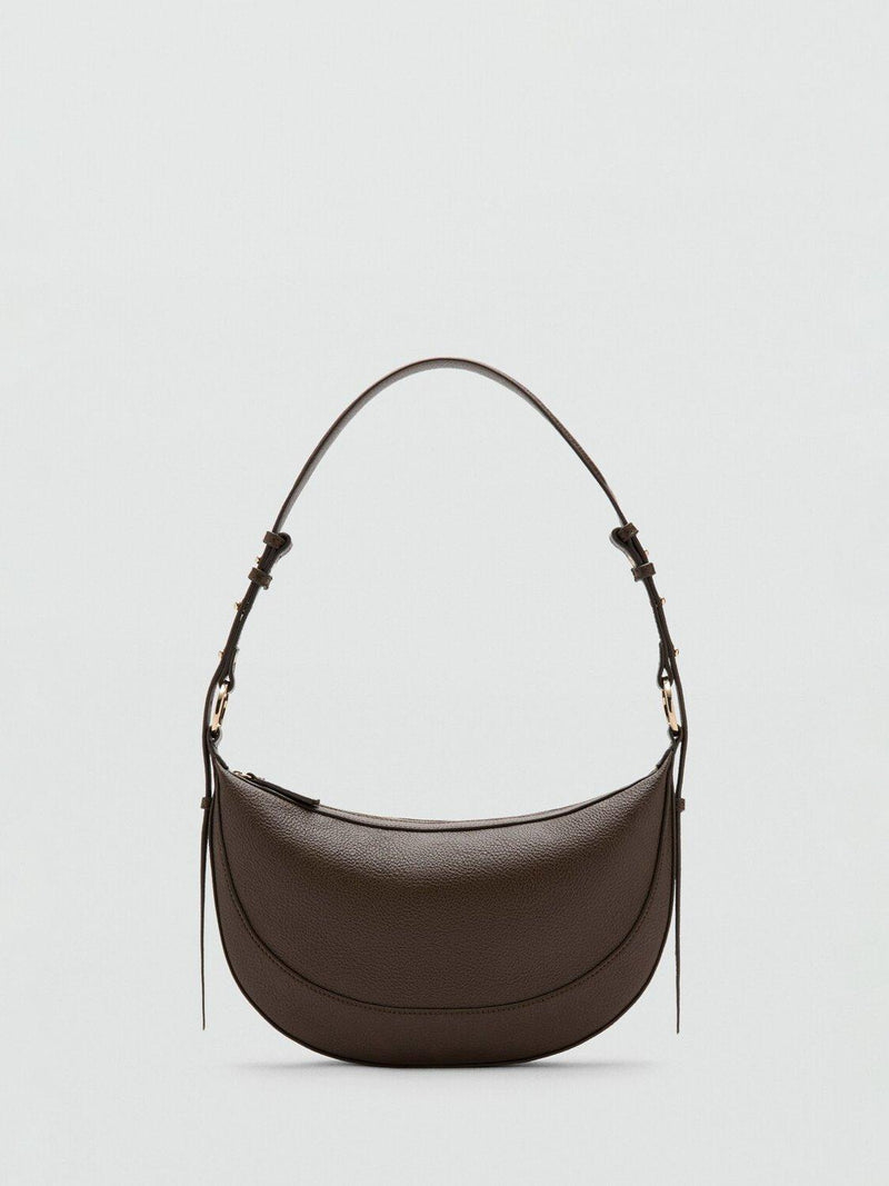 Mango Ness oval shoulder bag with zip fastening (British brand)