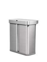 John Lewis Simplehuman Rectangular Voice and Motion Dual Sensor Bin, 58L, Stainless Steel- Buy online at McGrocer