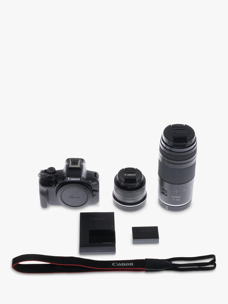 Canon EOS R50 mirrorless camera double lens kit (British brand)
