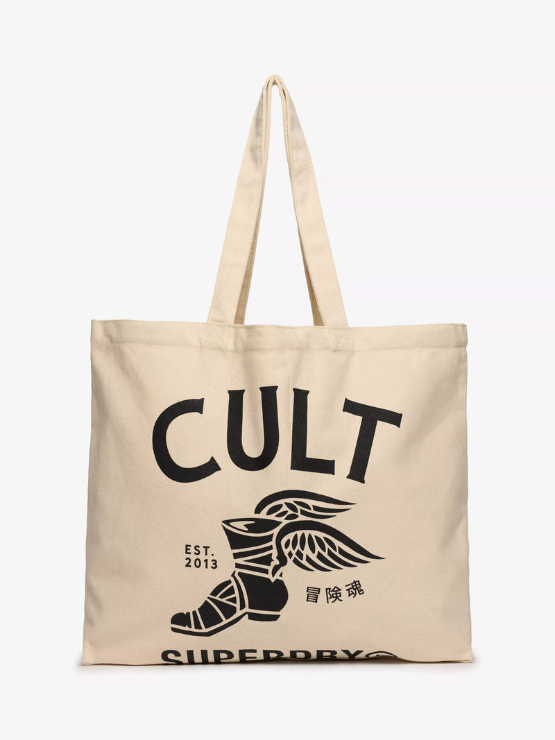 Superdry Cult Tote Bag in 100% cotton, imported from the UK