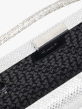 Dune London clutch bag silver floral brocade, UK version