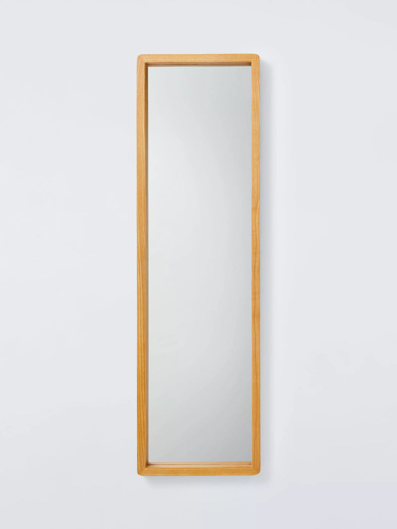 John Lewis full length wall mirror rounded corners oak wood frame 120x35cm, UK version