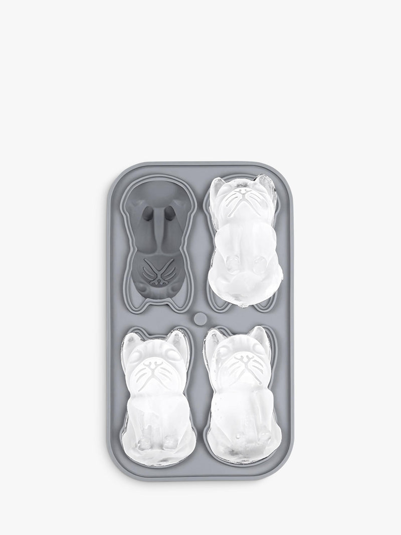 Uberstar silicone ice tray French Bulldog 4 cube, UK version