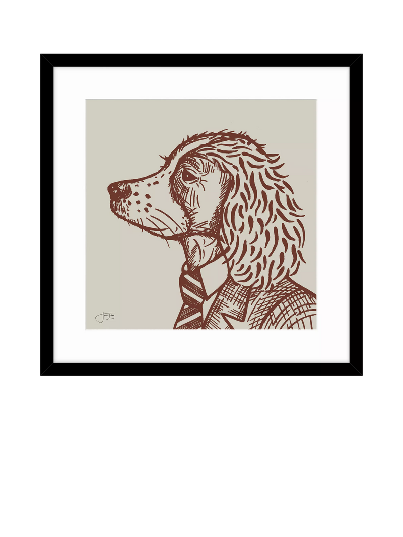 John Lewis Finn Spaniel framed print 53 x 53cm, UK version