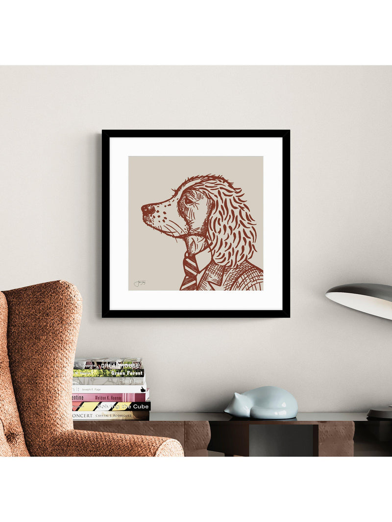 John Lewis Finn Spaniel framed print 53 x 53cm, UK version