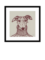 John Lewis John Lewis Jan Jay 'Sybil Whippet' Framed Print, 53 x 53cm- Buy online at McGrocer