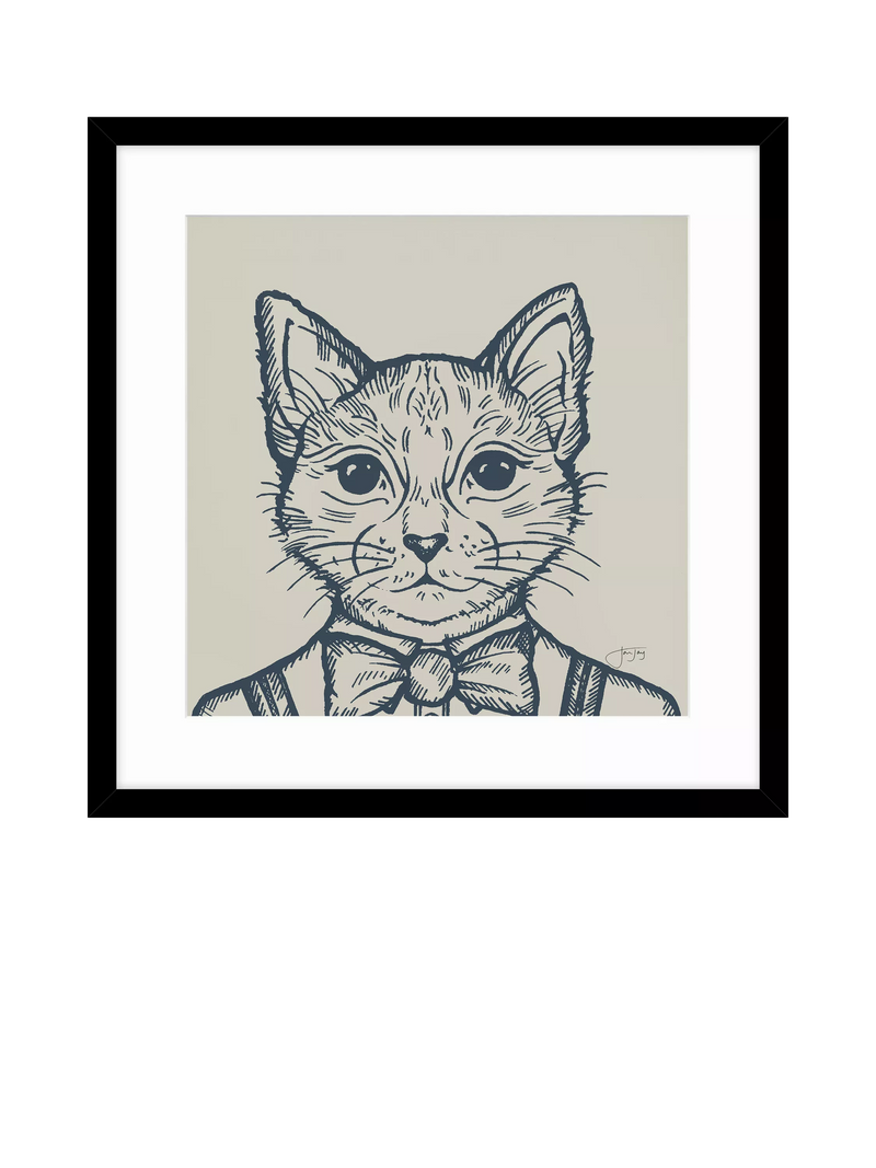 John Lewis framed print Tom Cat by Jan Jay 53x53cm, imported from the UK