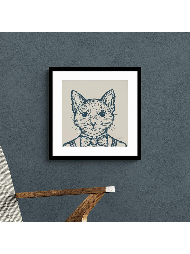 John Lewis framed print Tom Cat by Jan Jay 53x53cm, imported from the UK