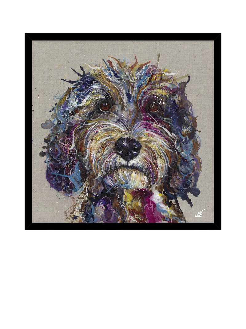 John Lewis Bumbles Cockapoo framed print 74cm by Louise Luton, UK version