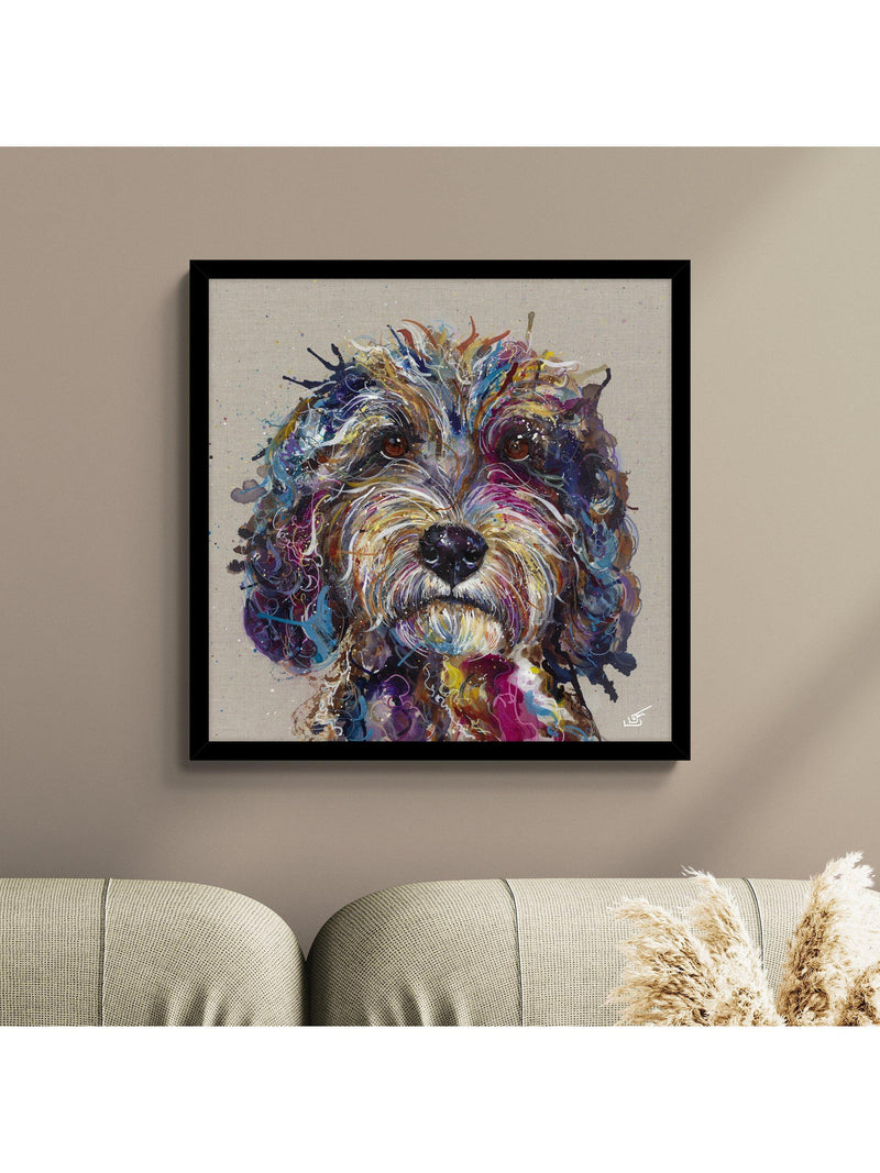 John Lewis Bumbles Cockapoo framed print 74cm by Louise Luton, UK version