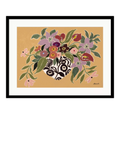 John Lewis La Poire 'Clematis & Callas' Framed Print Caramel/Pink 40cm x 50cm