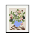 John Lewis La Poire framed print floral watercolour in vase 52x62cm, imported from the UK