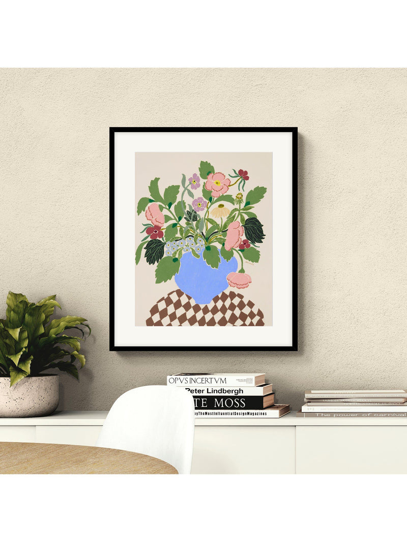 John Lewis La Poire framed print floral watercolour in vase 52x62cm, imported from the UK