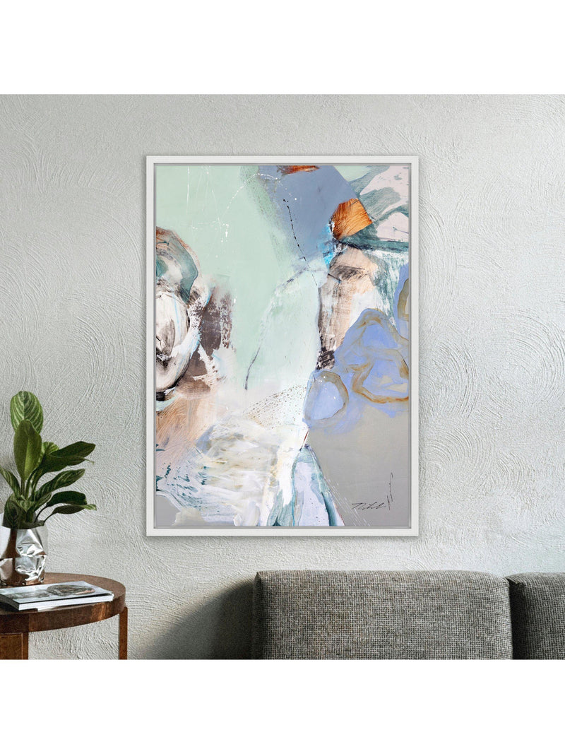 John Lewis Green Rose abstract canvas print 76x106cm, imported from the UK