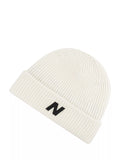 New Balance Watch Block Knitted Beanie in Sea Salt (British brand)