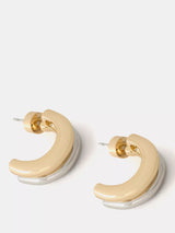John Lewis Mint Velvet Curve Hoop Earrings, Gold/Silver- Buy online at McGrocer