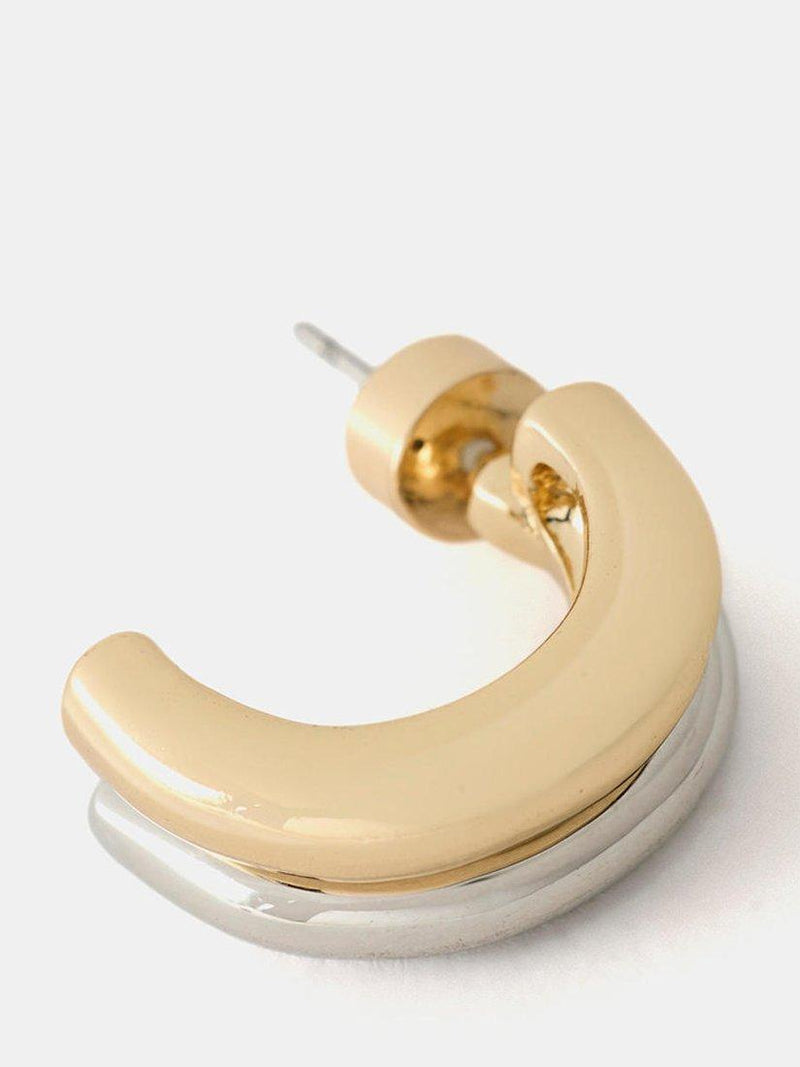 Mint Velvet curve hoop earrings gold silver - imported from the UK